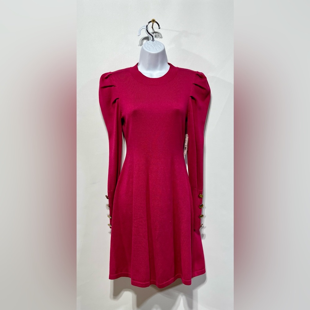 Crystal Doll Fit &‎ Flare Light Weight Sweater Dress Color Wine Size Small NWT